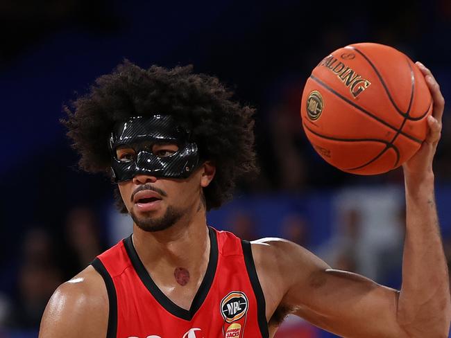 PERTH, AUSTRALIA - OCTOBER 25: Keanu Pinder of the Wildcats in action during the round six NBL match between Perth Wildcats and Sydney Kings at RAC Arena, on October 25, 2024, in Perth, Australia. (Photo by Paul Kane/Getty Images)