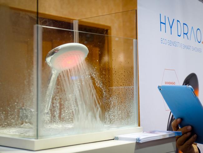 The Hydro Smart Shower Head is designed for saving water and cam measure out individual quotas of water. Photo: James Tindale/The Australian