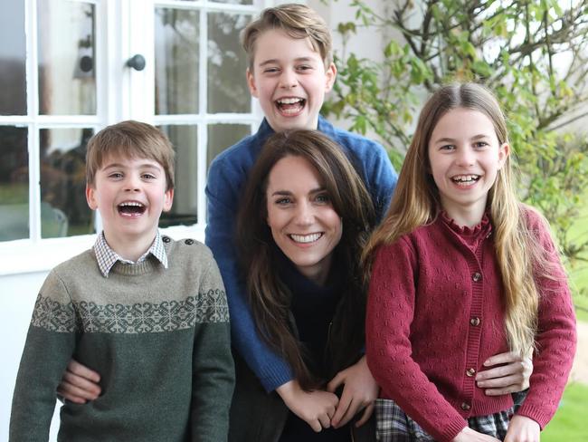 The photoshopped image of Kate Middleton the Princess of Wales, Prince George, Princess Charlotte and Prince Louis was released on UK Mother's Day 2024. Picture: Kensington Palace/Instagram