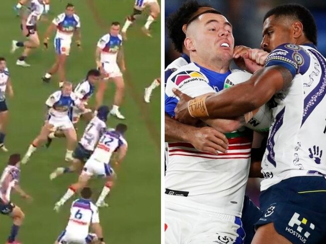 Fans found it a little difficult to tell the difference between the two sides. Image: Getty/Fox Sports