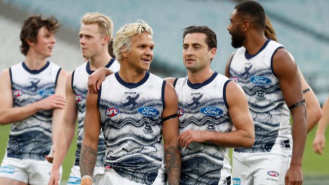 The Power and Geelong were pressing ahead with preparations for the blockbuster despite the status of the match still not being confirmed. Picture: Michael Willson/AFL Photos via Getty Images