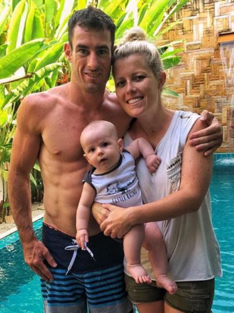 Peta and her husband Matt with their son Sonny.