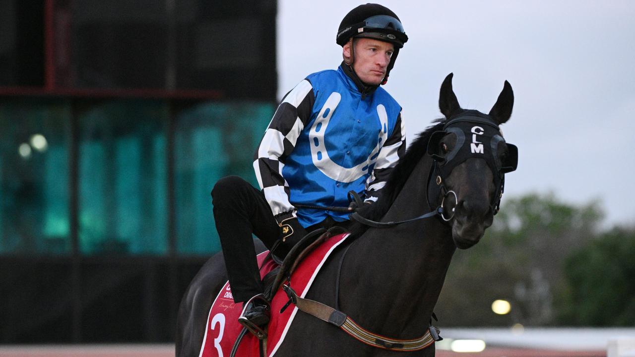 MELBOURNE, AUSTRALIA - OCTOBER 17: Mark Zahra riding Gold Trip during gallops at Caulfield Racecourse on October 17, 2023 in Melbourne, Australia. (Photo by Vince Caligiuri/Getty Images)