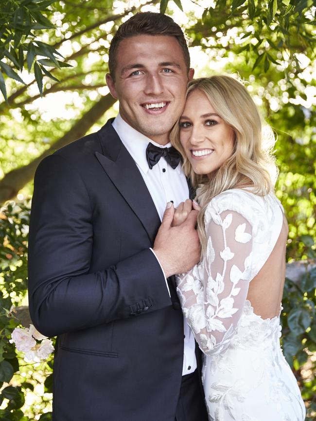 Sam and Phoebe Burgess on their wedding day.