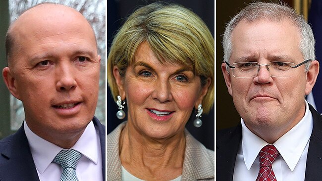 Peter Dutton, Julie Bishop and Scott Morrison.