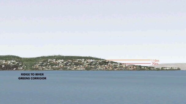 Skylands Development renders for a 2500-home mega-build proposed for Droughty Point - just 25 minutes from Hobart CBD. Picture: Skylands