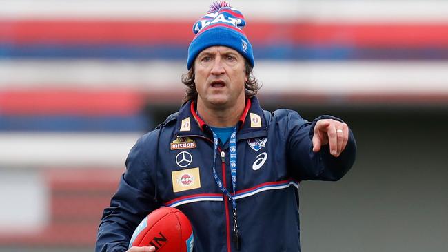 Luke Beveridge says the Bulldogs will have to wear the “softish mentality” tag until they prove otherwise. Picture: Getty Images