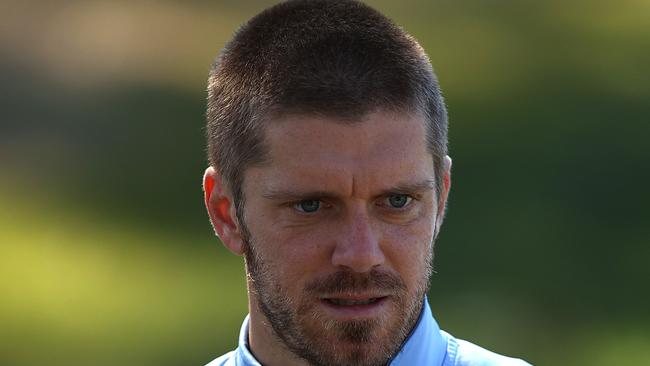 SYDNEY, AUSTRALIA - AUGUST 28: Luke Brattan of Sydney FC looks on during a Sydney FC A-League training session at Macquarie Uni on August 28, 2020 in Sydney, Australia. (Photo by Ryan Pierse/Getty Images)