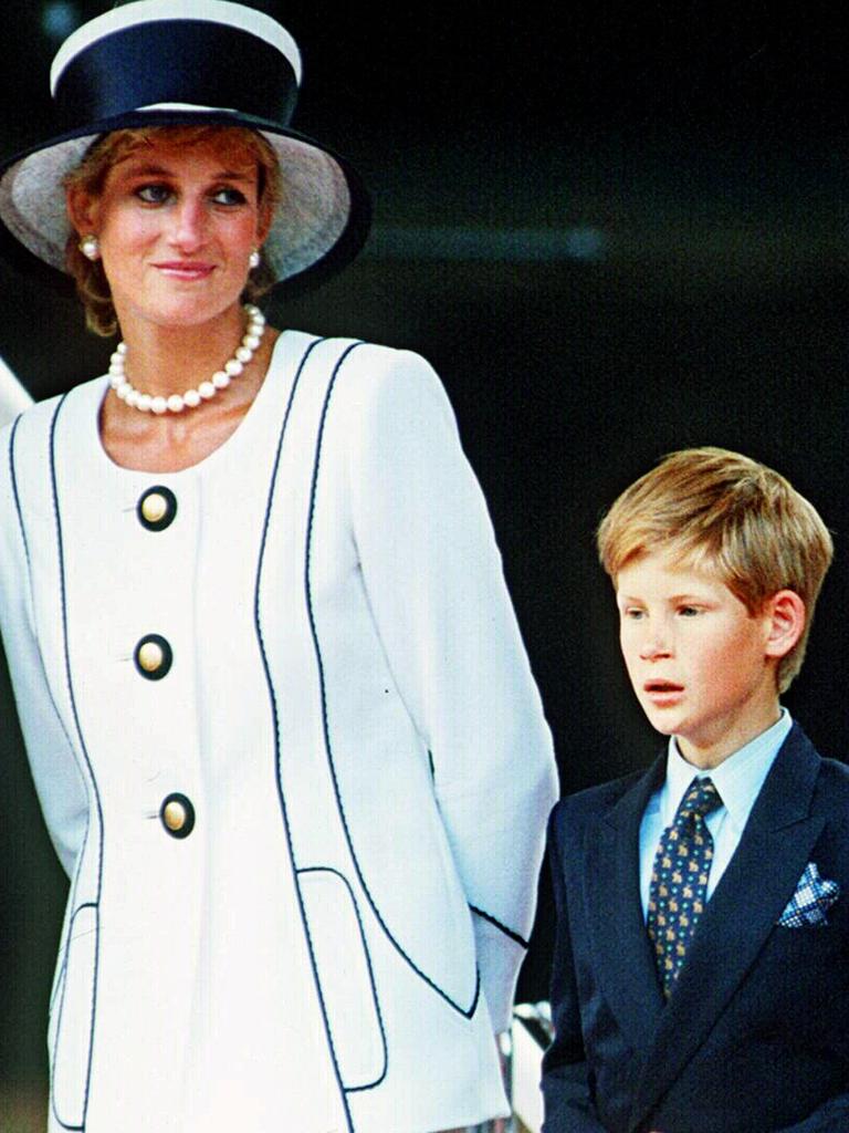 Diana Princess of Wales with Prince Harry at the VJ Day ceremony in 1995. Picture: Supplied