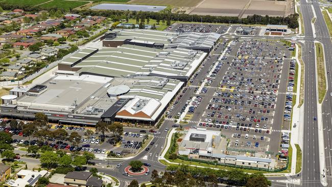 An aerial view of the shopping centre.