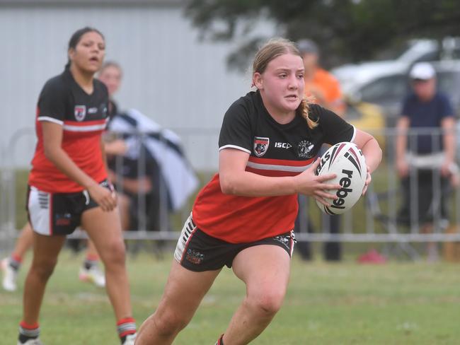 Kirwan State High School hosts St Patrick's College, Mackay, in round 1 of the 2025 Aaron Payne Cup. Senior Girls. Picture: Evan Morgan