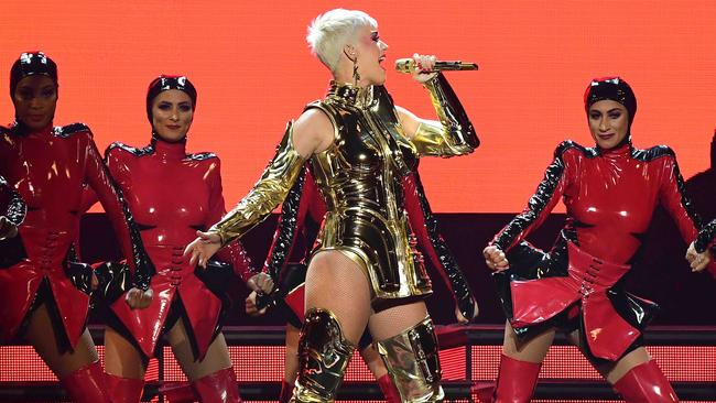 Katy Perry performs her 'Witness' tour at the Adelaide Entertainment Centre, Saturday, July 28th 2018. (AAP Image / Bianca De Marchi)