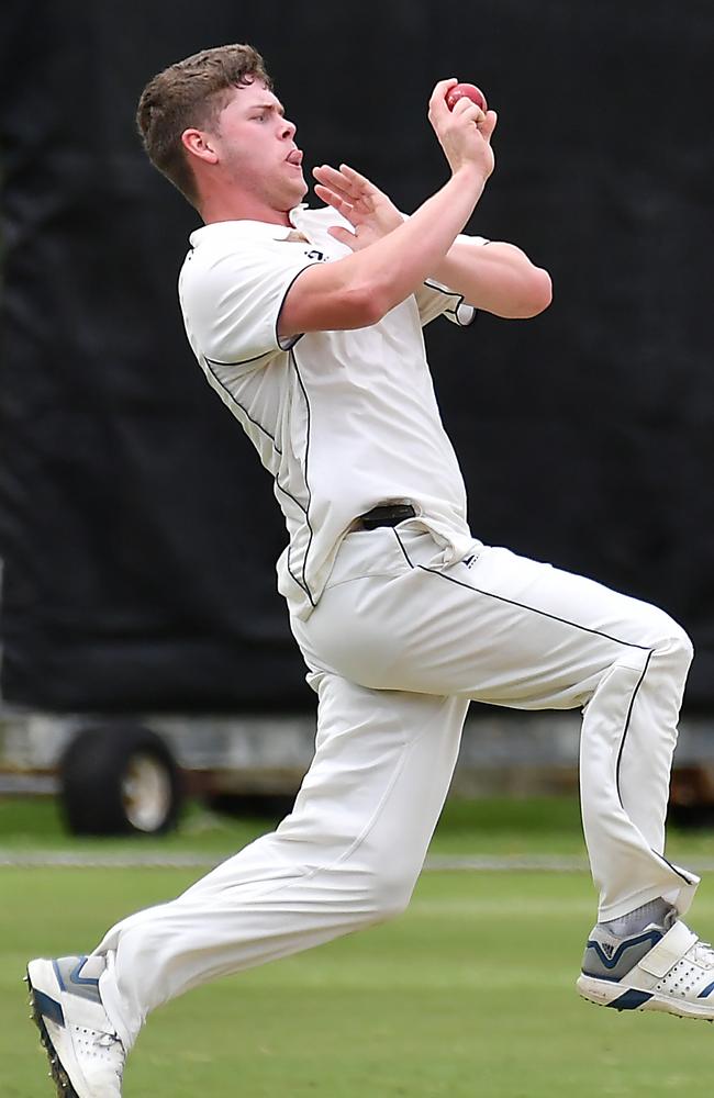 Norths bowler Sam Neale Sci-Fleet Motors club cricket competition between Valley and Norths. Picture: John Gass