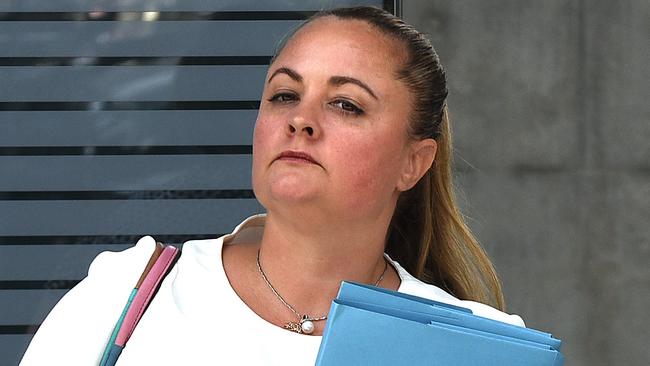 Anti Vaccination nurse Elizabeth Gregg outside the Supreme Court in Brisbane on  Monday. Picture: AAP image, John Gass