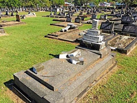 Vandalised graves at the East Lismore Cemetery. Picture: Lismore City Council