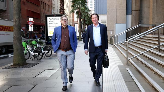 Element Zero’s former Fortescue employees Bart Kolodziejczyk and Michael Masterman arriving at the Federal Court. Picture: Jane Dempster