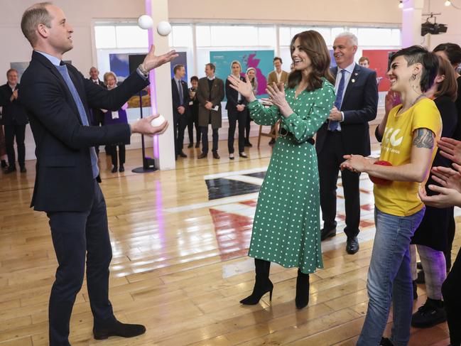 Irish performers were pretty impressed by Prince William’s ball skills. Picture: Getty Images