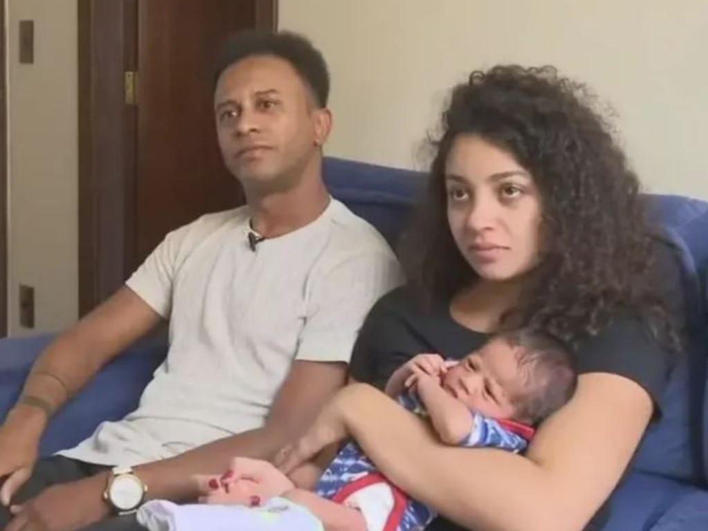 Catarina Prímola and Danillo Prímola wanted to name their son Piyé after the first black Egyptian pharaoh. Picture: TV Globo