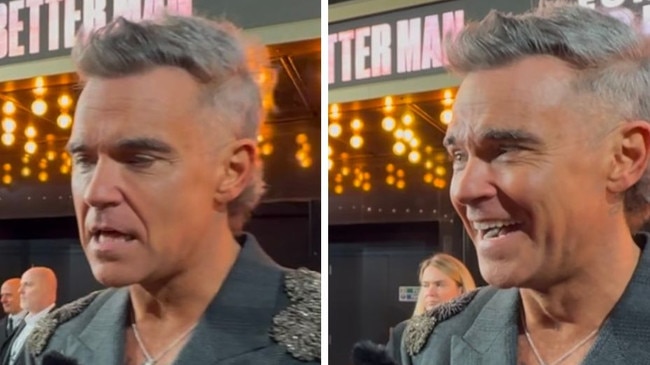 Robbie Williams shared an unexpected revelation about his Australian bond at the Better Man premiere in London. Picture: Supplied