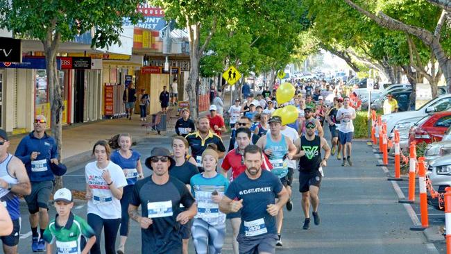 David Baxter (2839) in the 5km event at the 7 Rocky River Run. Picture: Jann Houley