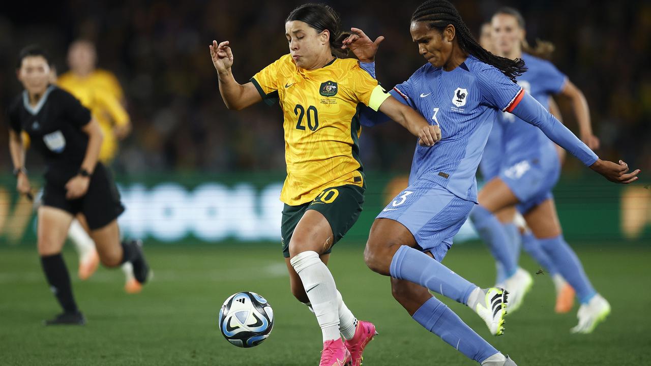 As one of Australia’s greatest athletes, Samantha Kerr will carry the hopes of a nation into the World Cup. Picture: Getty