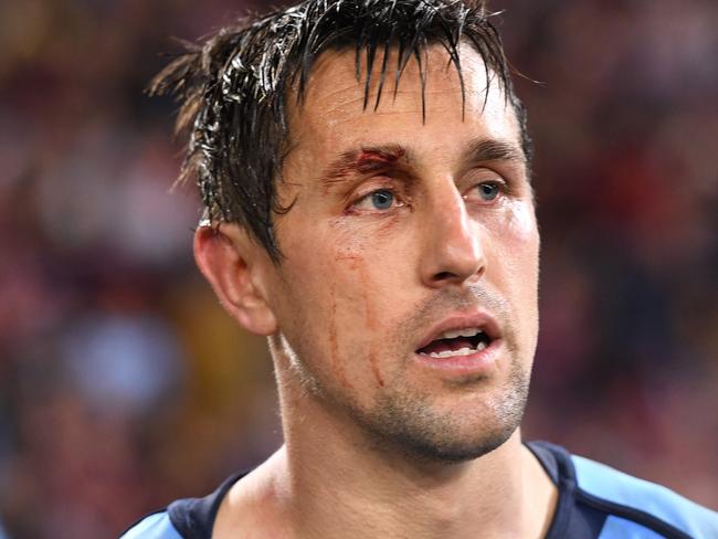 Mitchell Pearce of the NSW Blues looks on following State of Origin Game 3 between the Queensland Maroons and NSW Blues, at Suncorp Stadium in Brisbane, on Wednesday, July 12, 2017. (AAP Image/Dave Hunt) NO ARCHIVING, EDITORIAL USE ONLY