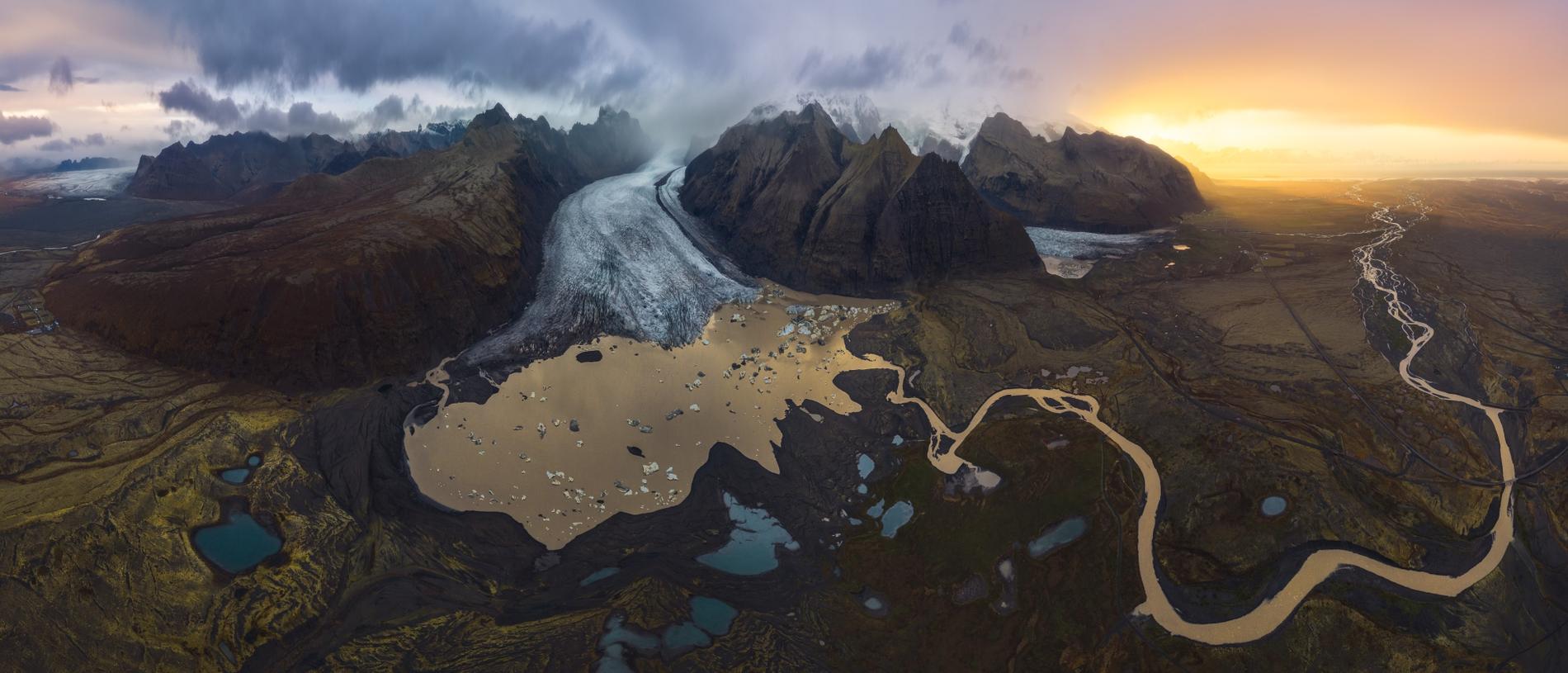 A panoramic view across Vatnajokull National Park in Iceland. Picture: Juan Lopez Ruiz