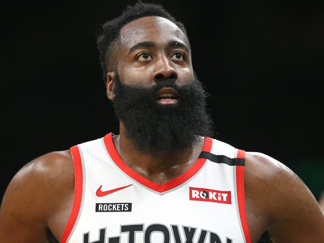 FILE - January 13: According to reports, the Houston Rockets have traded James Harden to the Brooklyn Nets. BOSTON, MASSACHUSETTS - FEBRUARY 29: James Harden #13 of the Houston Rockets looks on during the first half of the game against the Boston Celtics at TD Garden on February 29, 2020 in Boston, Massachusetts. (Photo by Maddie Meyer/Getty Images)