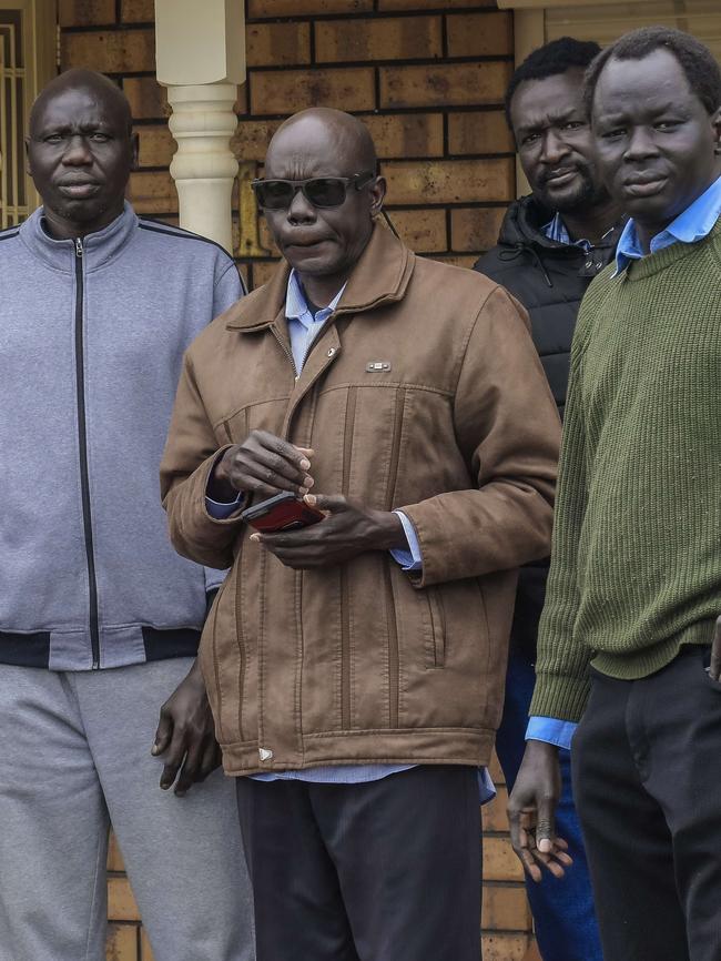 Atem’s father, Elijah (front) delivered a victim impact statement to the District Court on Friday. Photo Roy VanDerVegt