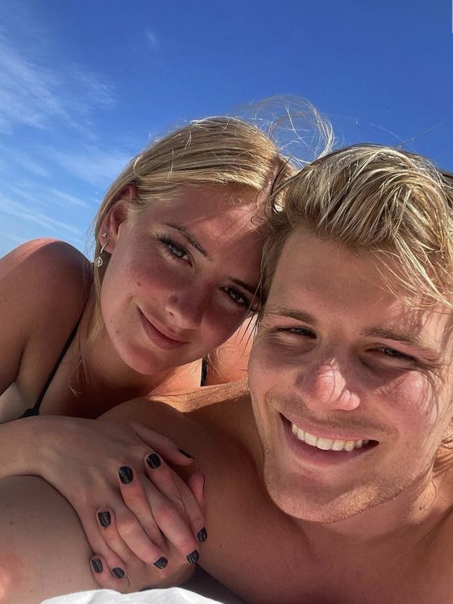 Kiah Broadsmith and Jackson Warne. Picture: Instagram