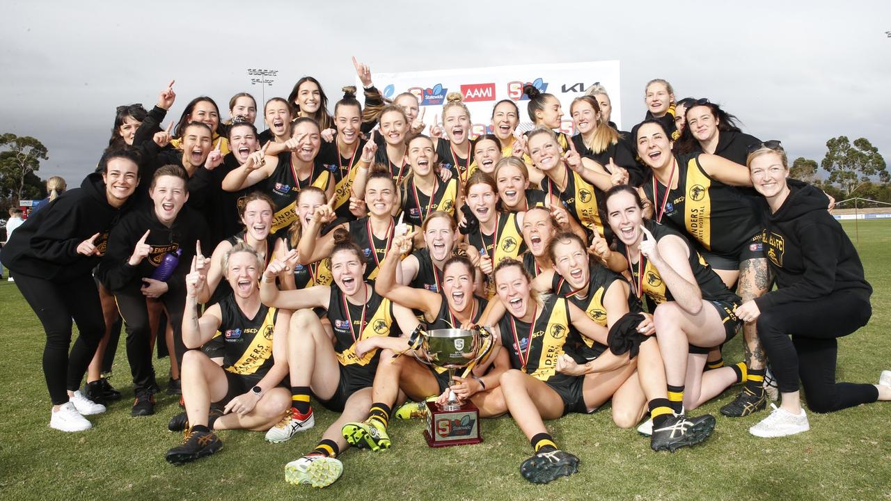 LOW Res file . 2021  Statewide Super Women’s League Premiers , Glenelg Football Club . Picture: SANFL