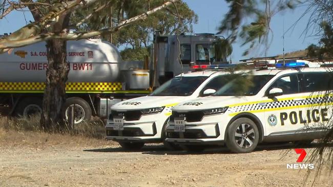 Police were also called to the grass fire at Palmer. 7NEWS