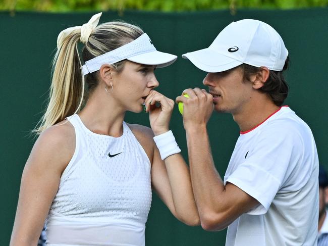 Katie Boulter (L) and Alex de Minaur have managed to play mixed doubles together before. Picture: Getty