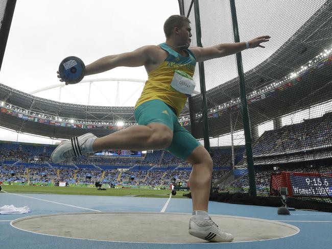 Matthew Denny competes at the 2016 Rio de Janeiro Olympics. He missed out on the finals. Picture: AP Photo