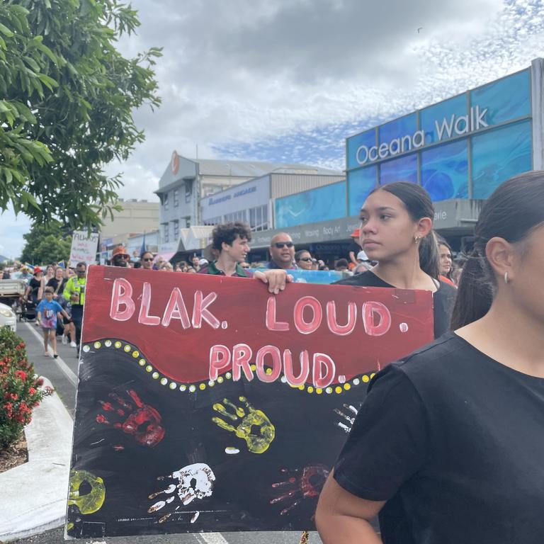 NAIDOC Week kicks off in Cairns with a street march. Picture: Bronwyn Farr