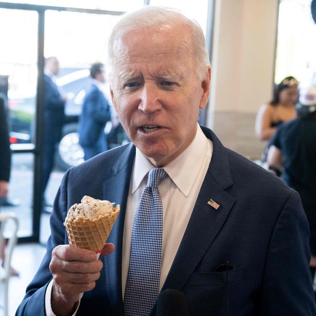 Biden made a meal of the presser on January 19. (Photo by SAUL LOEB / AFP)