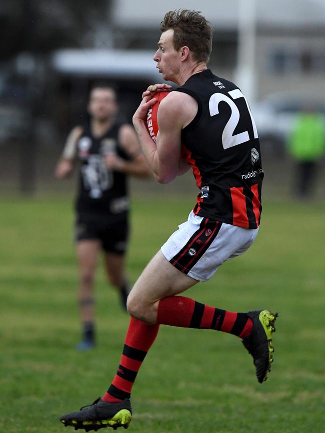 Rostrevor OC’s Heath Commane. Picture: Mark Brake/AAP.