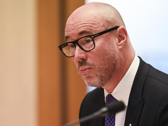 CANBERRA, AUSTRALIA, NewsWire Photos. OCTOBER 12, 2023: Former PwC boss Luke Sayers fronts a Senate inquiry into consultancy services at Parliament House in Canberra. Picture: NCA NewsWire / Martin Ollman