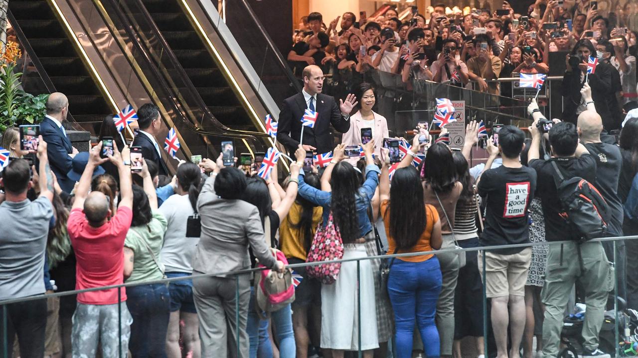 Prince William upon arrival at Jewel Changi Airport in Singapore on November 5, 2023. Picture: ROSLAN RAHMAN / AFP