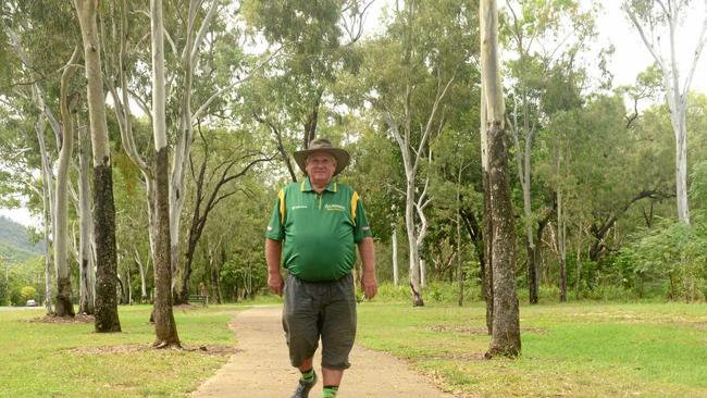 Cr Neil Fisher walks the Frenchville path. Picture: Jann Houley