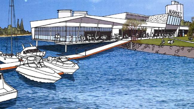 An artist impression of a proposed ferry terminal at the southern end of the Broadwater Parklands — Images supplied by City of Gold Coast Council