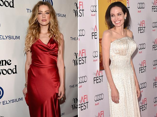 Amber Heard and Angelina Jolie. Picture: Getty