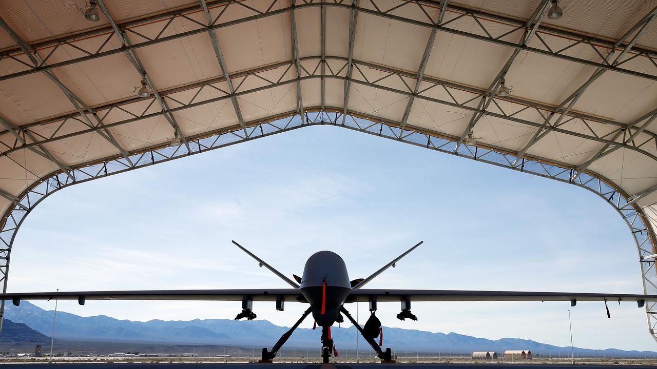 An MQ-9 Reaper at Creech Air Force Base in Nevada. Picture: Isaac Brekken/Getty/AFP