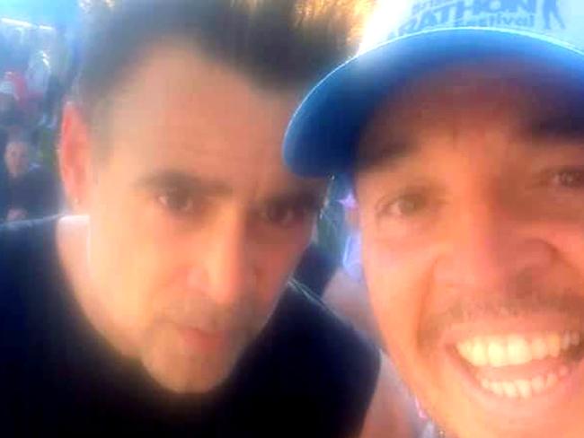 HOLLYWOOD heavyweight Colin Farrell with Raymond Wood - Photo Supplied Facebook