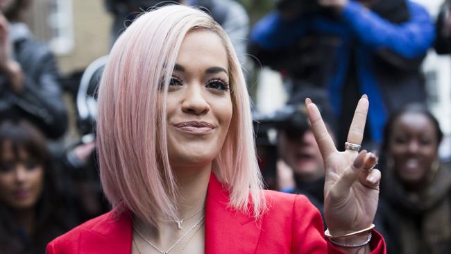 British singer Rita Ora arrives at a west London studio to record the new Band Aid 30 single. Picture: AFP PHOTO/ANDREW COWIE