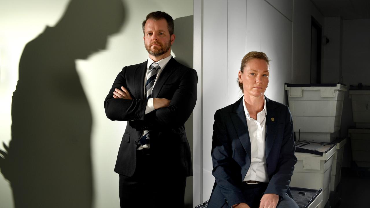 AFP Sergeant Jonathon Coats and Detective Senior Constable Natalie Roesler from the SA JACET team. Picture: Tricia Watkinson