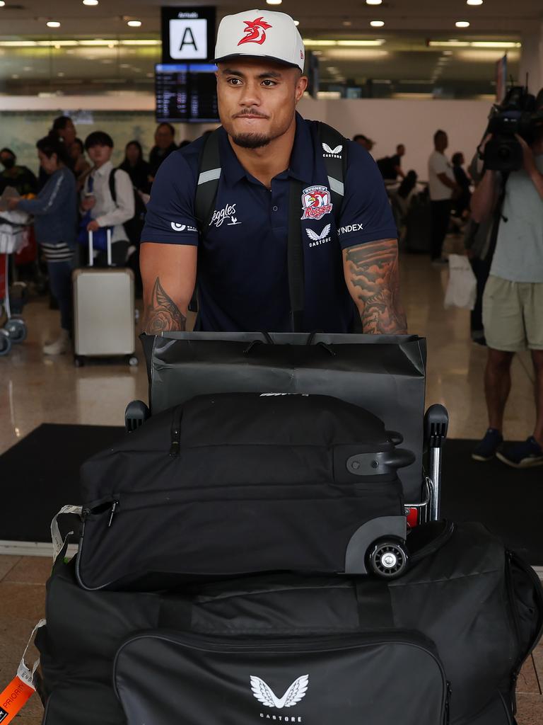 Spencer Leniu at Sydney Airport. Picture: Rohan Kelly