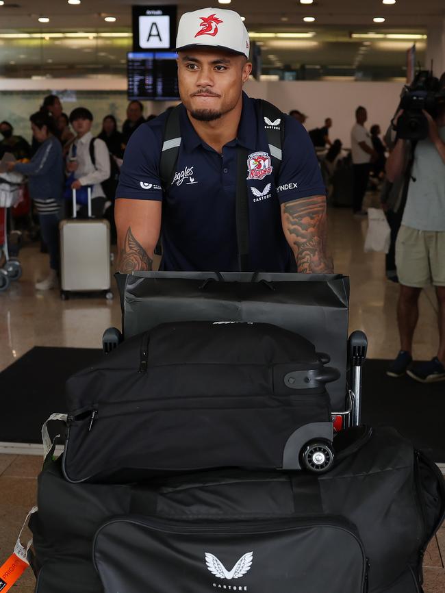 Spencer Leniu at Sydney Airport. Picture: Rohan Kelly