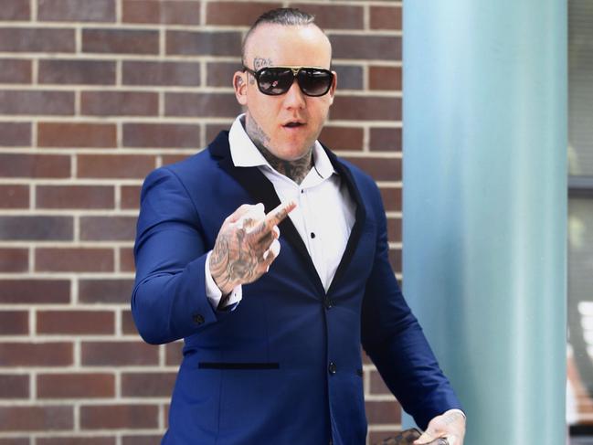 Snappily dressed sometimes senior Rebels bikie Chris Rymer at Burwood Court.