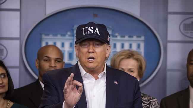 President Donald Trump has changed his response to coronavirus dramatically in recent weeks. Picture: AP/Alex Brandon